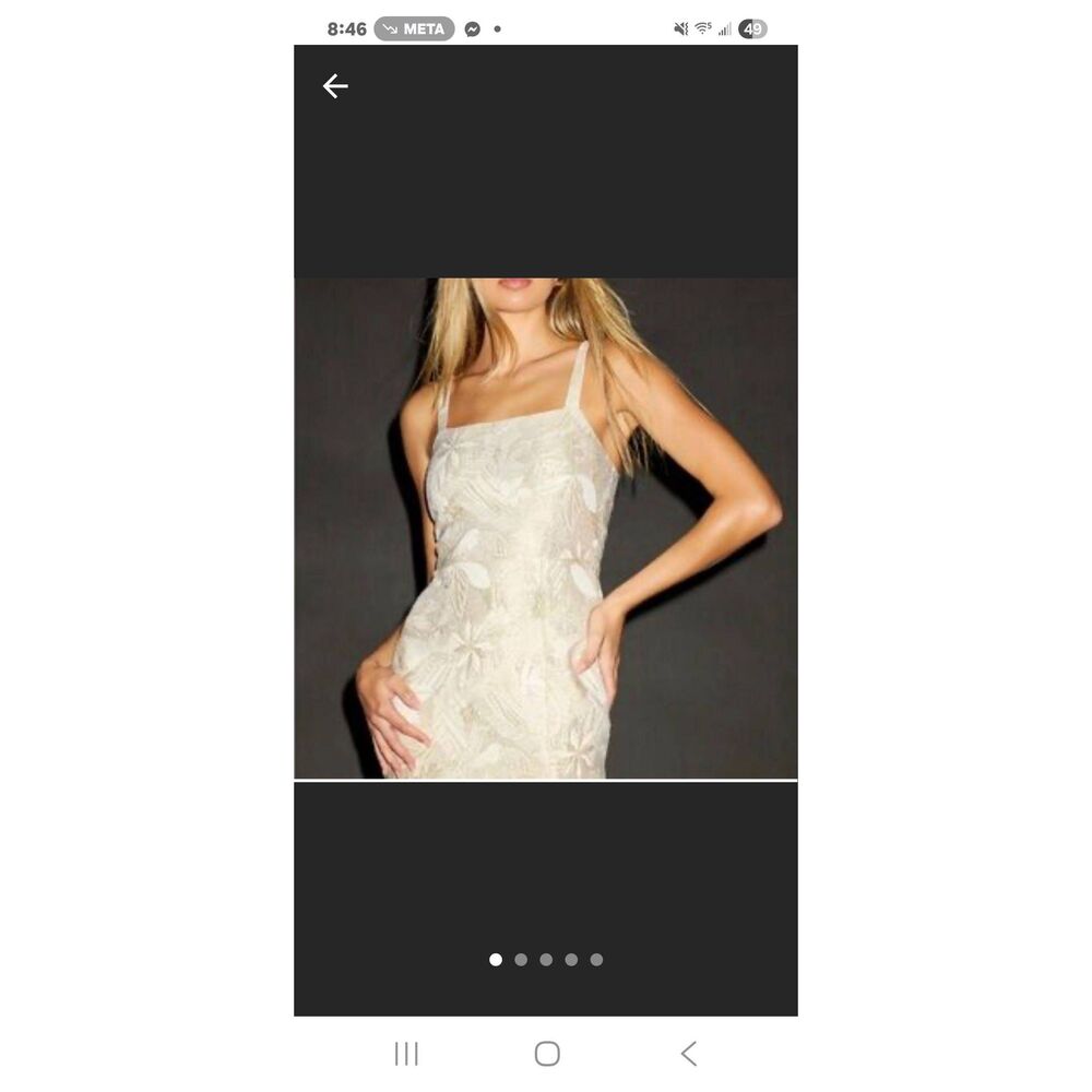 Lulus small shine for us cream metalic tropical Jacquard